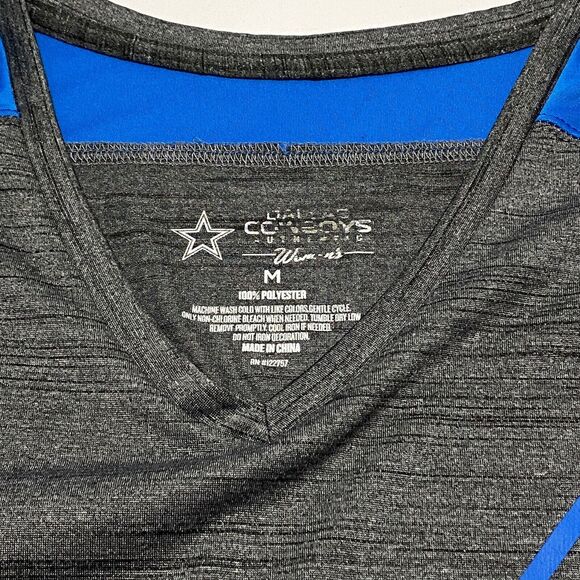 Dallas Cowboys Womens T Shirt Top M Gray Blue NFL Football Lightweight Active - Picture 4 of 7